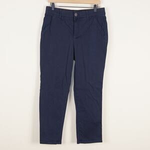 Democracy Absolution Twill Cotton Blend Blue Ankle Trouser Pants Womens Sz 8